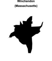 Winchendon, Massachusetts blanco contorno mapa vector