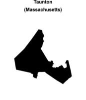 Taunton, Massachusetts blank outline map vector