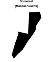 Somerset, Massachusetts blank outline map vector