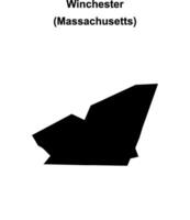 Winchester, Massachusetts blank outline map vector