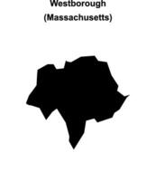 Westborough, Massachusetts blank outline map vector