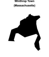 Winthrop Town, Massachusetts blank outline map vector