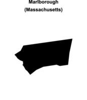 Marlborough, Massachusetts blank outline map vector