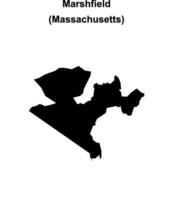 Marshfield, Massachusetts blank outline map vector