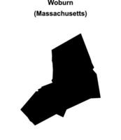 Woburn, Massachusetts blank outline map vector
