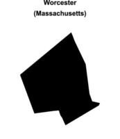 Worcester, Massachusetts blank outline map vector