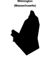 Wilmington, Massachusetts blank outline map vector
