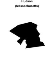 Hudson, Massachusetts blank outline map vector
