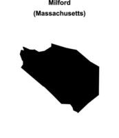 Milford, Massachusetts blank outline map vector