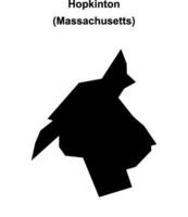 Hopkinton, Massachusetts blank outline map vector