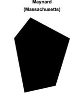 Maynard, Massachusetts blank outline map vector