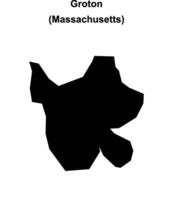 Groton, Massachusetts blank outline map vector