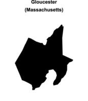 Gloucester, Massachusetts blank outline map vector