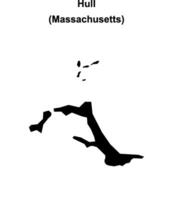 Hull, Massachusetts blank outline map vector