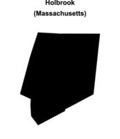 Holbrook, Massachusetts blank outline map vector