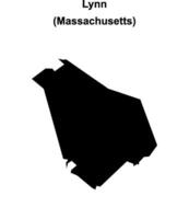 Lynn, Massachusetts blank outline map vector