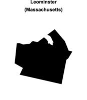 Leominster, Massachusetts blank outline map vector