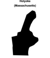 Holyoke, Massachusetts blank outline map vector