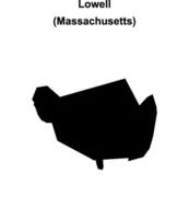 Lowell, Massachusetts blank outline map vector