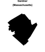 Gardner, Massachusetts blank outline map vector