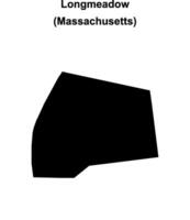 Longmeadow, Massachusetts blank outline map vector