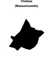 Chelsea, Massachusetts blank outline map vector