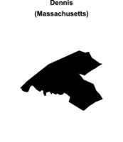 Dennis, Massachusetts blank outline map vector