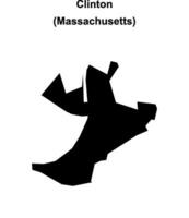 Clinton, Massachusetts blank outline map vector