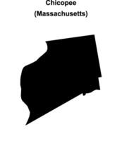 Chicopee, Massachusetts blank outline map vector