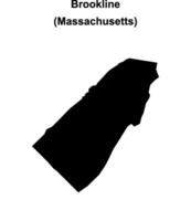 Brookline, Massachusetts blank outline map vector