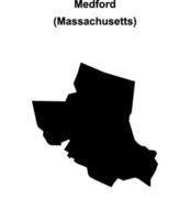Medford, Massachusetts blank outline map vector