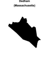 Dedham, Massachusetts blank outline map vector