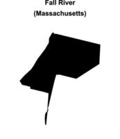 Fall River, Massachusetts blank outline map vector