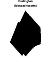 Burlington, Massachusetts blank outline map vector