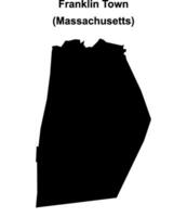 Franklin Town, Massachusetts blank outline map vector