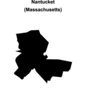 Nantucket, Massachusetts blank outline map vector