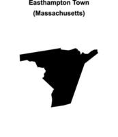 Easthampton Town, Massachusetts blank outline map vector