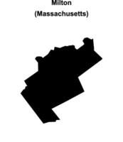 Milton, Massachusetts blank outline map vector