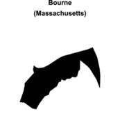 Bourne, Massachusetts blank outline map vector