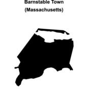 Barnstable Town, Massachusetts blank outline map vector