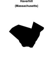 Haverhill, Massachusetts blank outline map vector