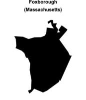 Foxborough, Massachusetts blank outline map vector