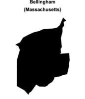 Bellingham, Massachusetts blank outline map vector