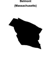 Belmont, Massachusetts blank outline map vector