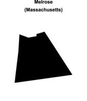 Melrose, Massachusetts blank outline map vector