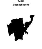 Athol, Massachusetts blank outline map vector
