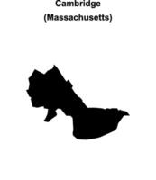 Cambridge, Massachusetts blank outline map vector
