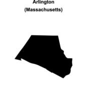 Arlington, Massachusetts blank outline map vector