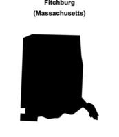 Fitchburg, Massachusetts blank outline map vector