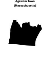 Agawam Town, Massachusetts blank outline map vector